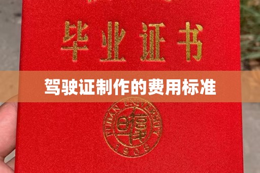 岑巩驾驶证制作的费用标准